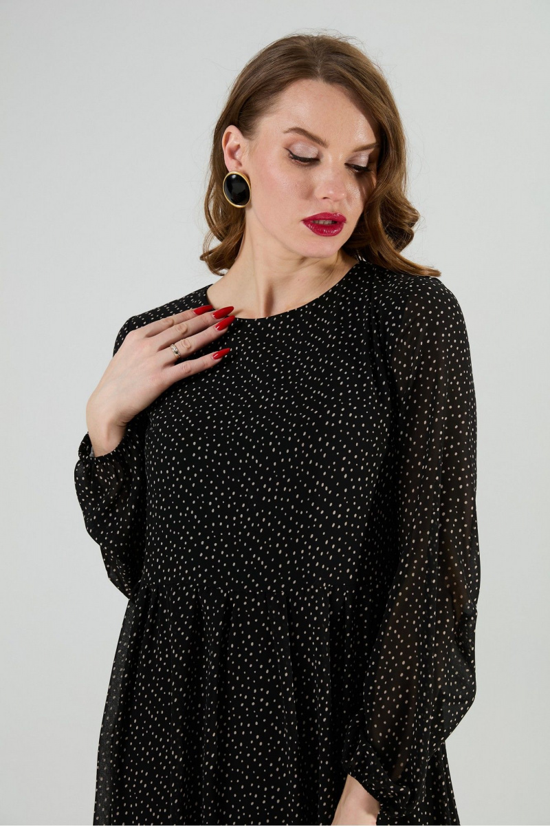Платья NikVa 801-10 чёрный_горошек