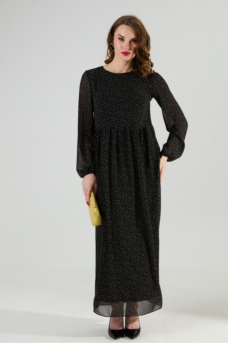 Платья NikVa 801-10 чёрный_горошек