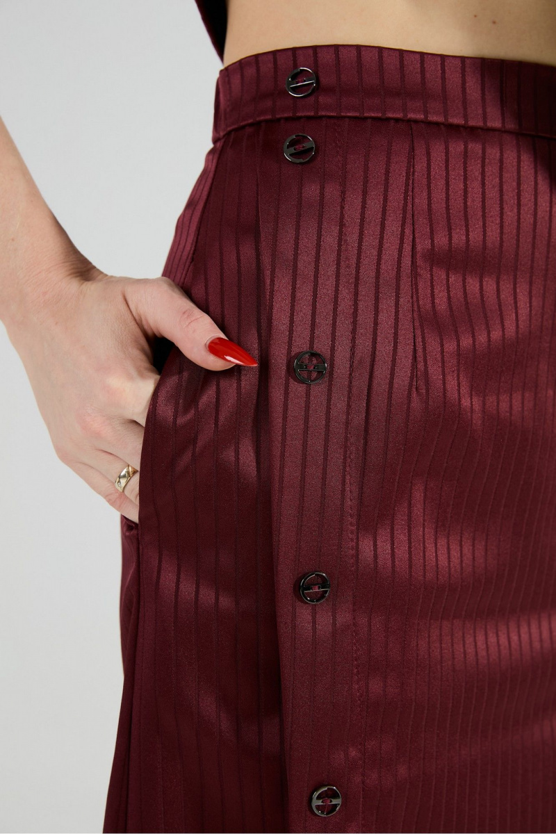 Юбочный костюм NikVa 972-5 бургунди_полоска