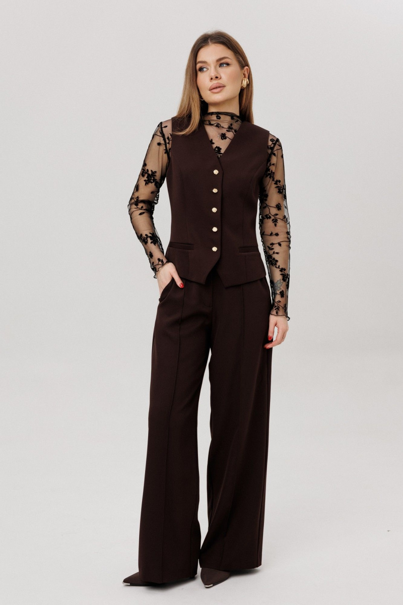 Брючный костюм Amberа Style 3019 шоколад