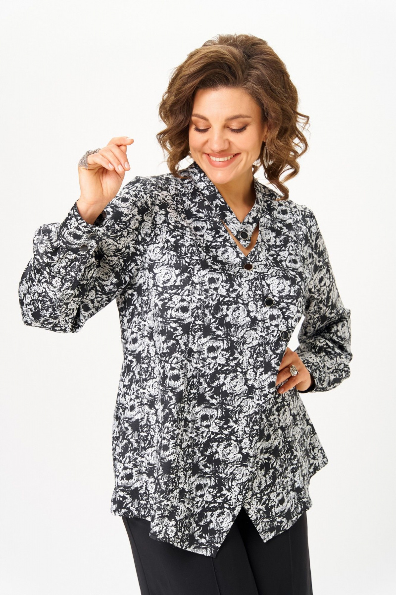 Блузы Michel chic 796 черно-белый_розы