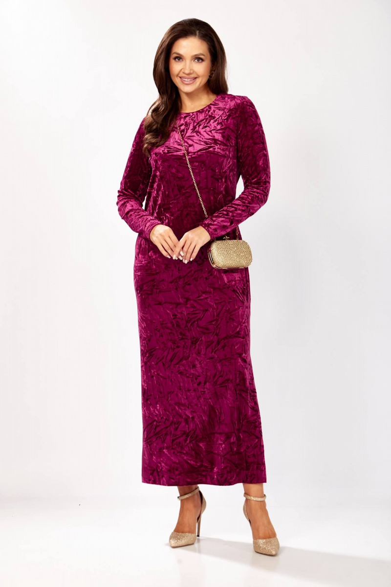 Платья Gizart 5339/1 брусничный_жатка