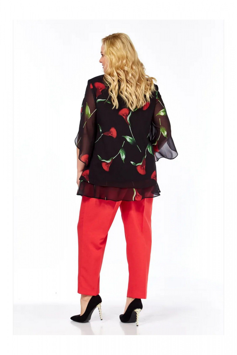 Брючный комплект Элль-стиль 2213/11 черный_красный