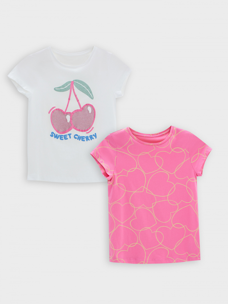 Майки и топы Mark Formelle 117892-2/25-36236П-0 белый_сердечки_на_розовом_3_сл_1изд_печ_на_пол