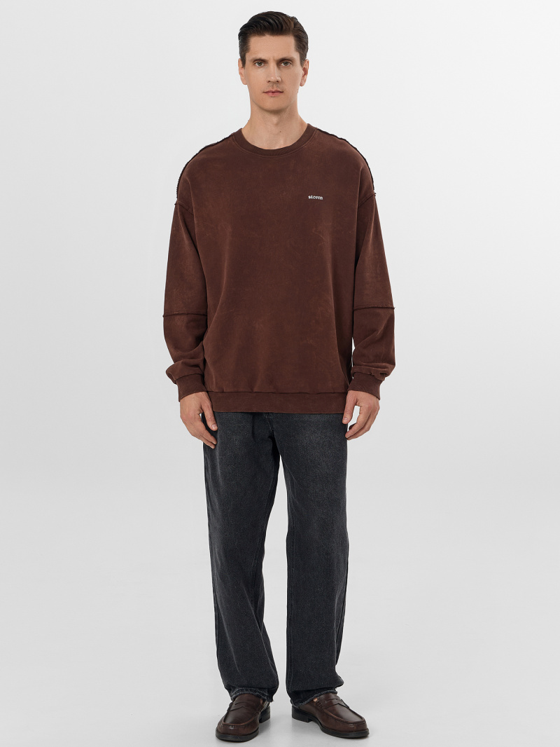 Джемперы Mark Formelle 121943/25-ОБР5047П-7(3) ACID_WASH_шоколадный_печать_009.2_Эйсид_1_сл_н