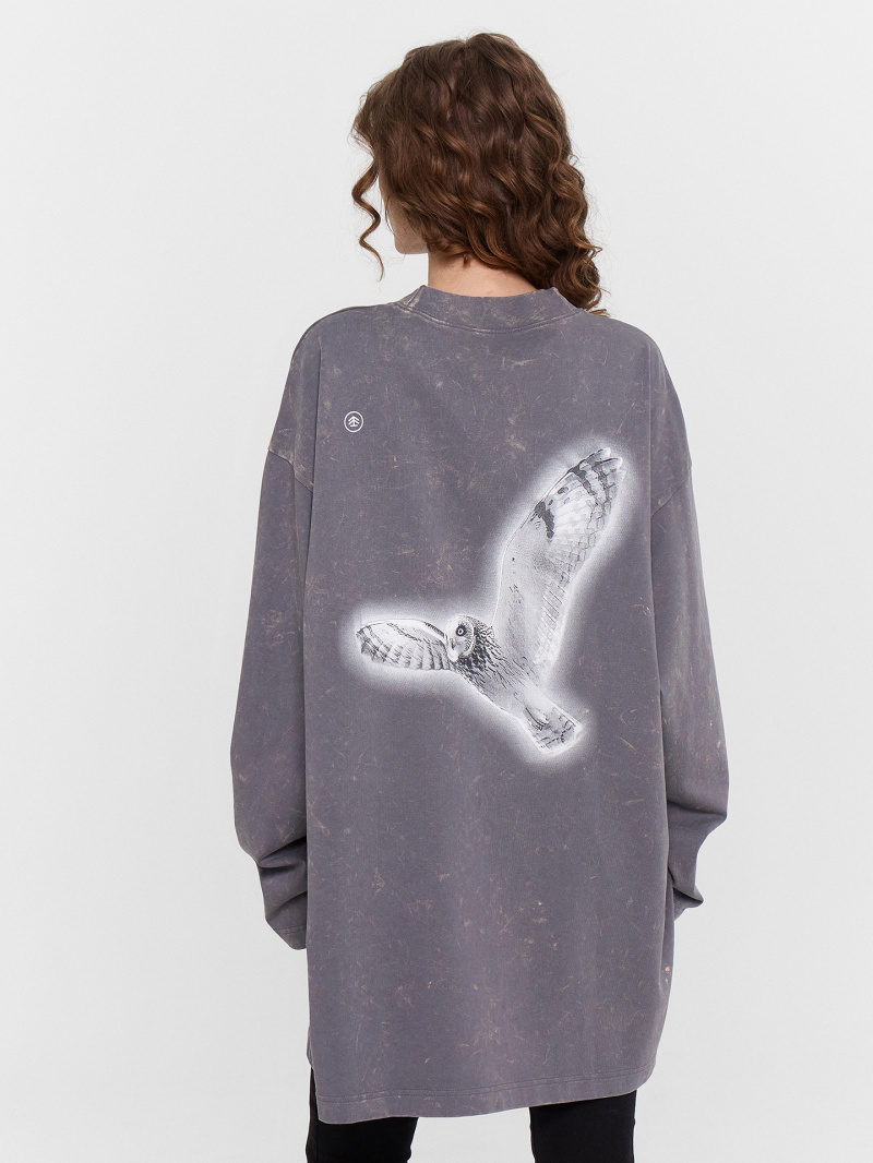 Джемперы Mark Formelle 122999/24-ОБР30377П-0 серый_туман_печать_009.2_ЛОНГ_Эйсид_1_сл_на_пол_