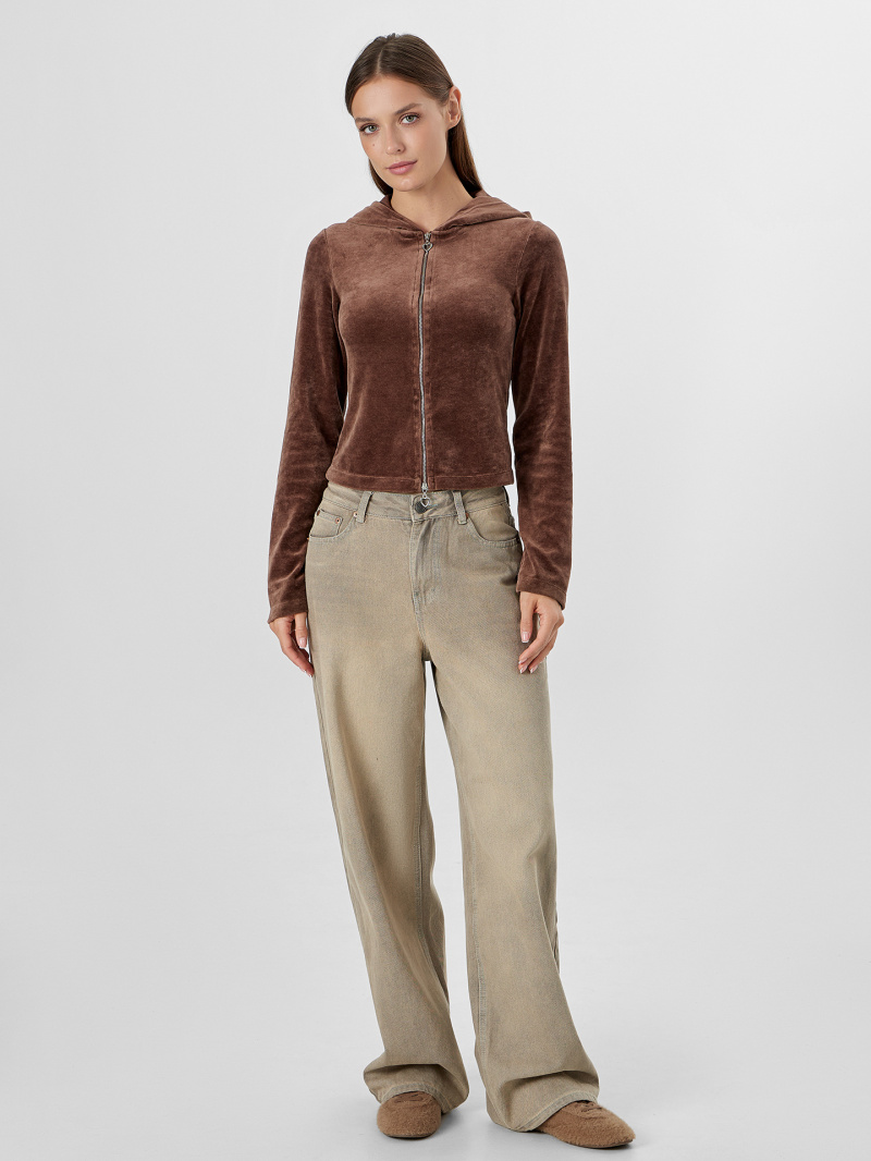 Толстовки и олимпийки Mark Formelle 172124/24-33635П-3 шоколад_печать_1сл_аппликация_из_страз_спинка