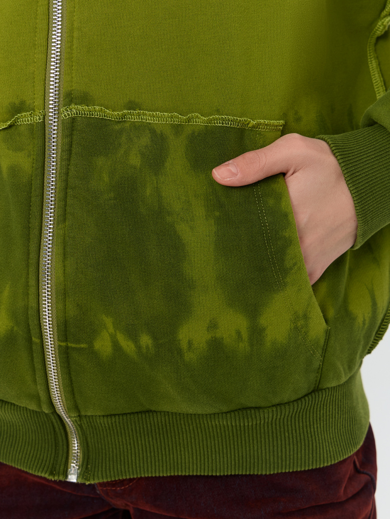 Толстовки и олимпийки Mark Formelle 172138/25-ОБР35820П-7 грязно_оливковый_печать_002_Tye_Dye_1сл_печ_на_п