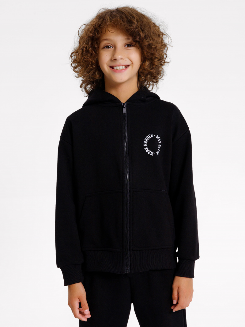 Толстовки Mark Formelle 363332/22/24167П-7П черный_печать_1_сл_на_пол_4_сл_на_спинке