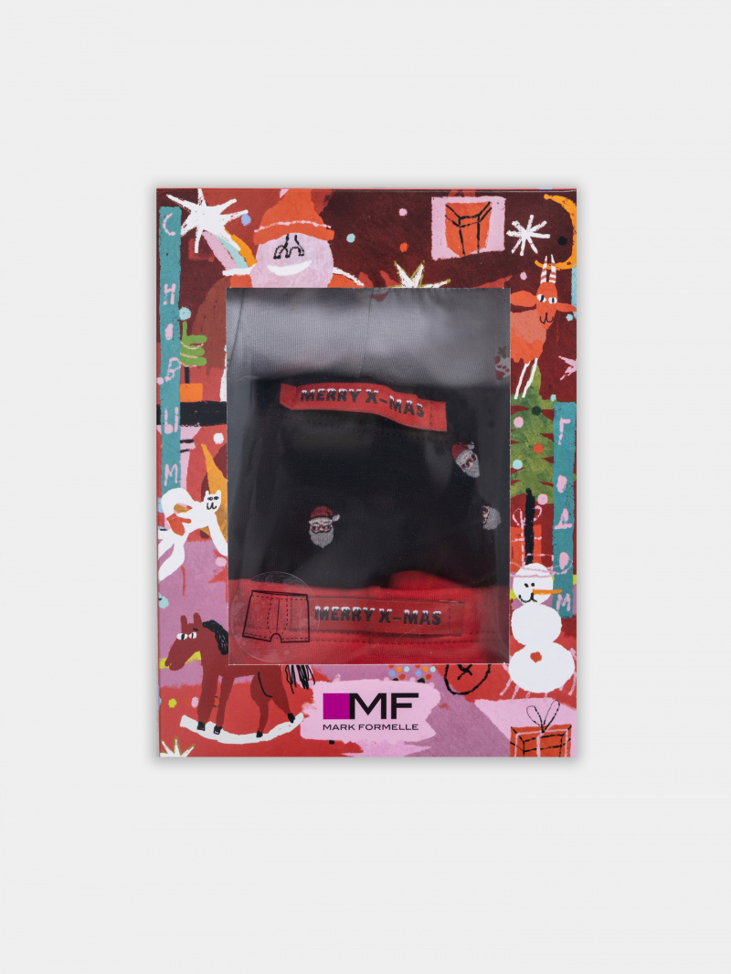 Нижнее белье Mark Formelle 411122-3/25-5322П-5НГ мелкая_набивка_на_черном_красный_снеговики_на_се