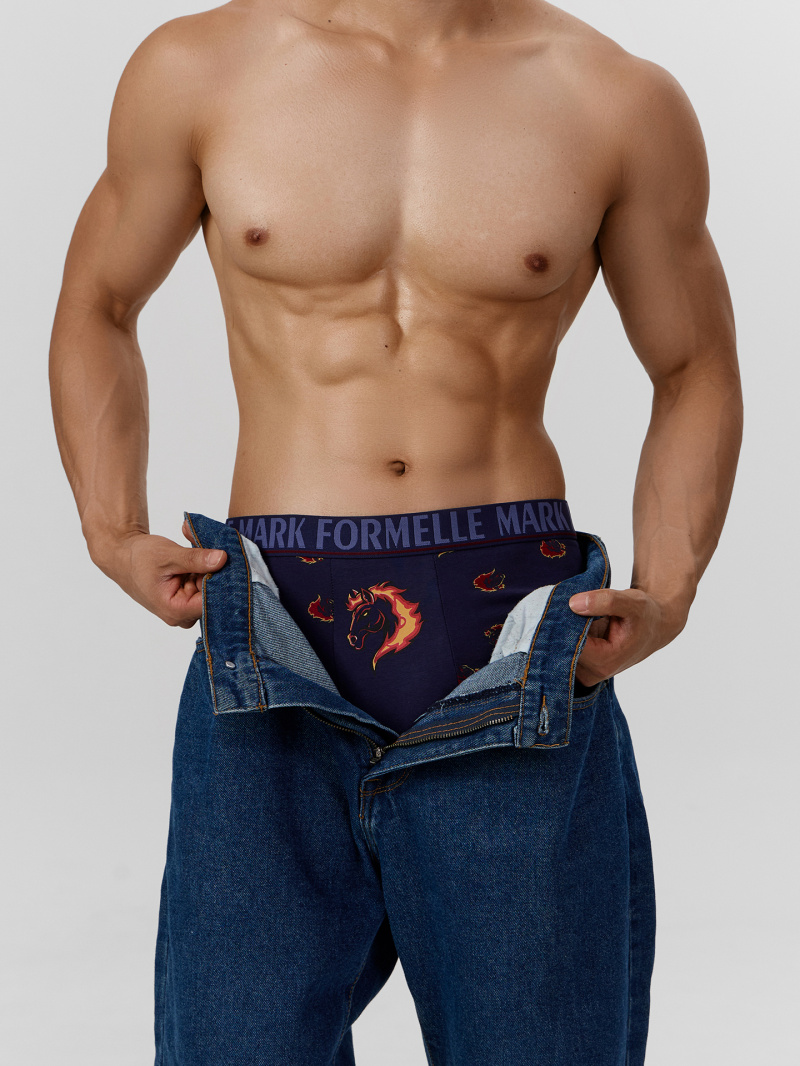 Нижнее белье Mark Formelle 411228/25-5074П-5 огненные_лошади_на_т.синем_3_сл_печать_на_планке