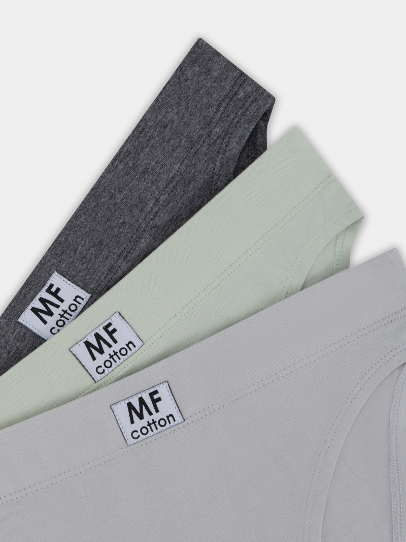 Трусы Mark Formelle 412542-3/25-50-36856Ц-5 т.серый_меланж_4348_F_св.серый_мятный_декор