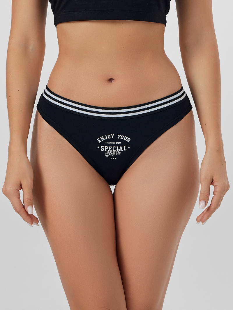 Трусы Mark Formelle 412574-1/25-10-34661П-5 черный_печать_2_сл_на_дет_пер