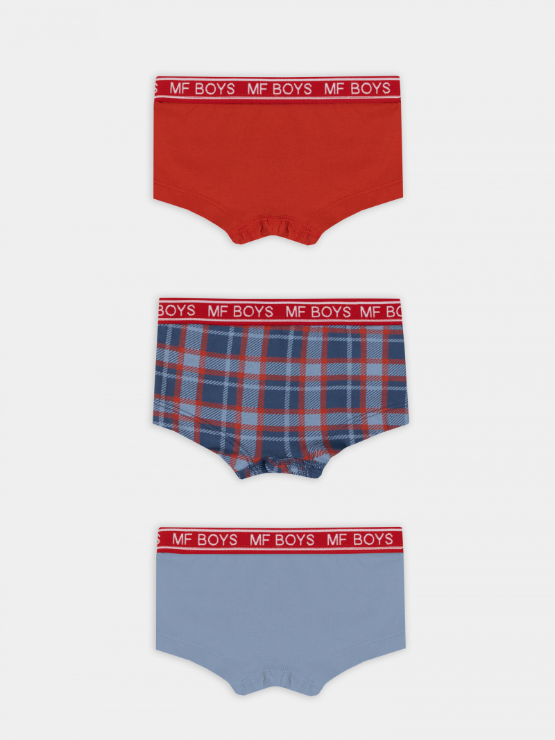 Трусы Mark Formelle 413354-3/25-36863П-5 серо_голубой_ярко_красный_красно_синяя_клетка