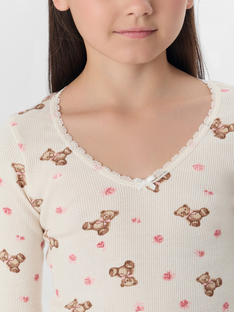 Пижамы Mark Formelle 567758/25-36079ПП-1 мишки_с_цветами_на_молоке_серый_меланж_4306_А