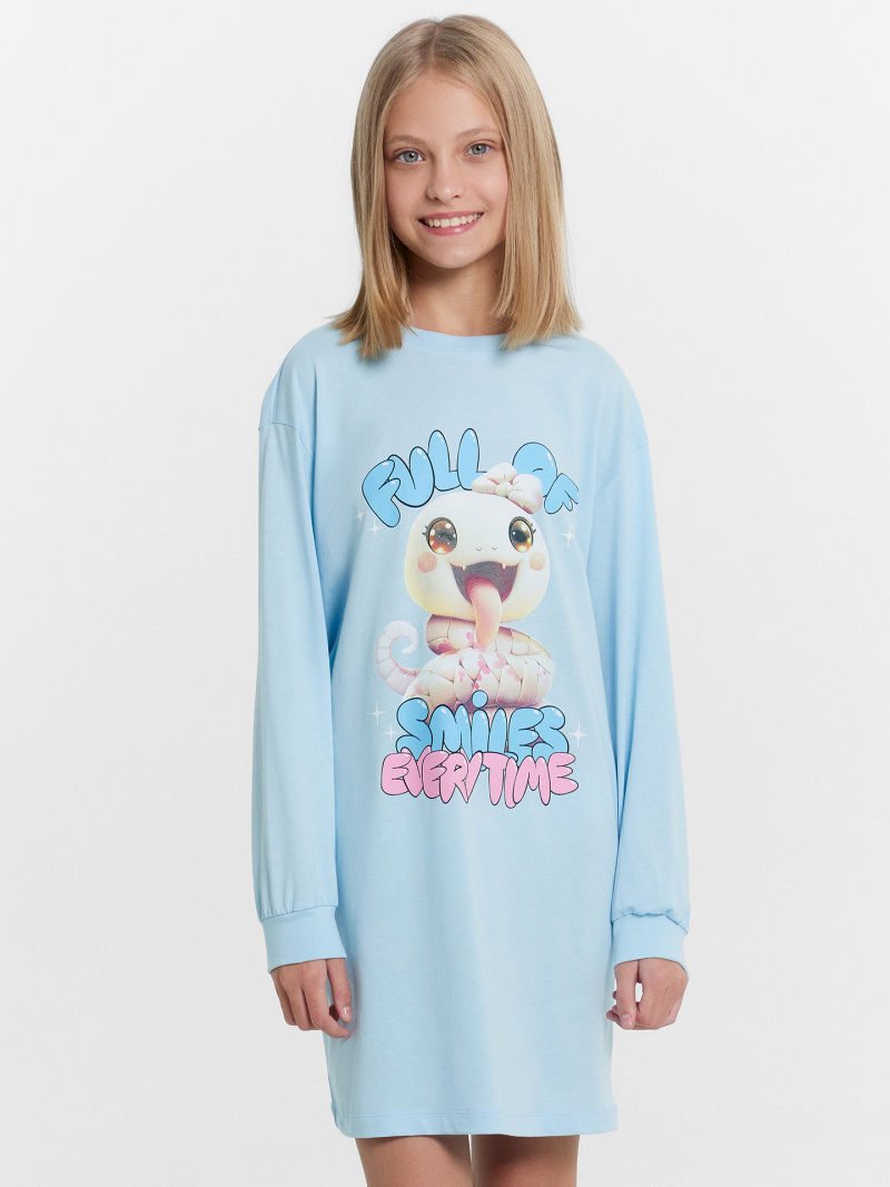 Пижамы Mark Formelle 577718/24-26243ПП-0 насыщенный_голубой_печать_3_сл_на_пол