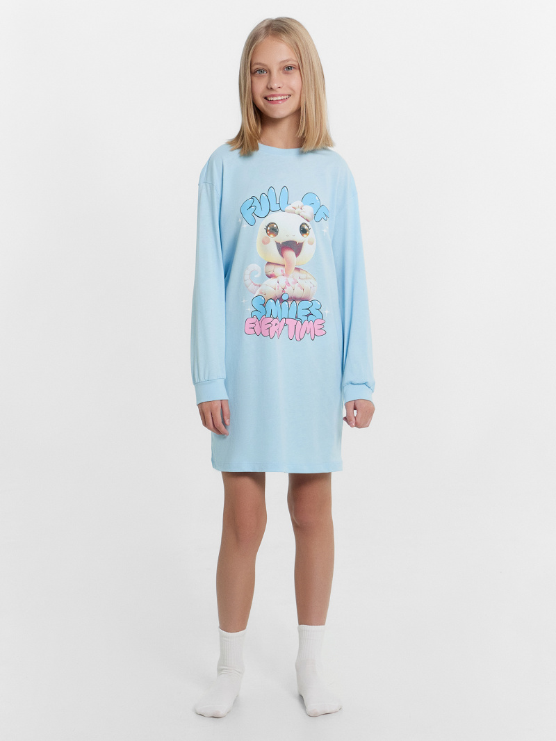 Пижамы Mark Formelle 577718/24-26244ПП-0 насыщенный_голубой_печать_3_сл_на_пол