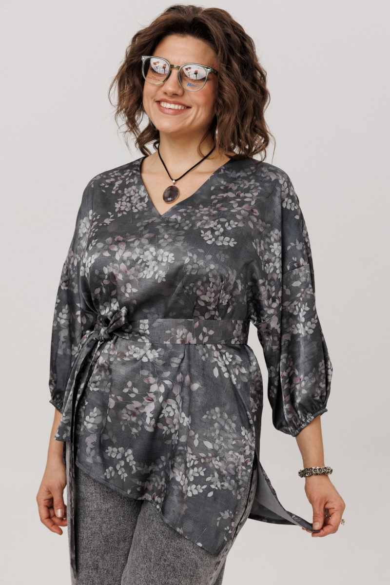 Блузы Anelli 1665.1 графитовый_гербарий