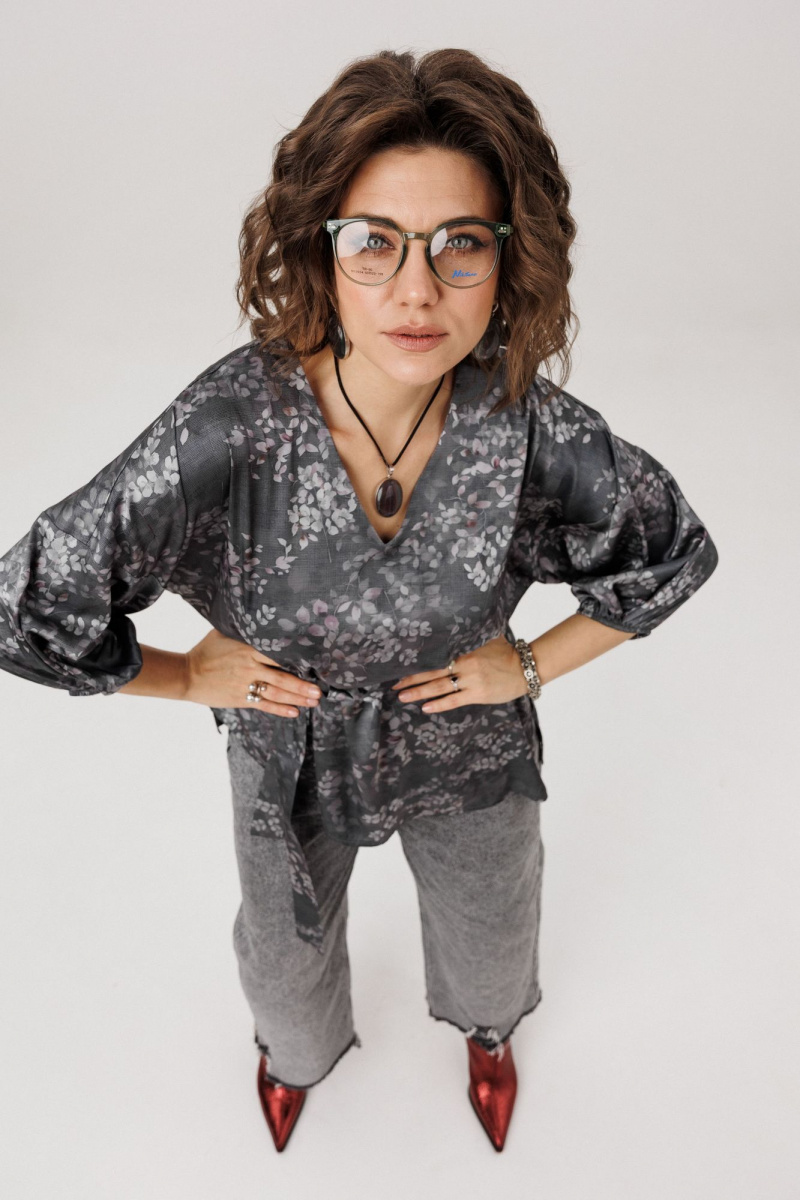 Блузы Anelli 1665.1 графитовый_гербарий