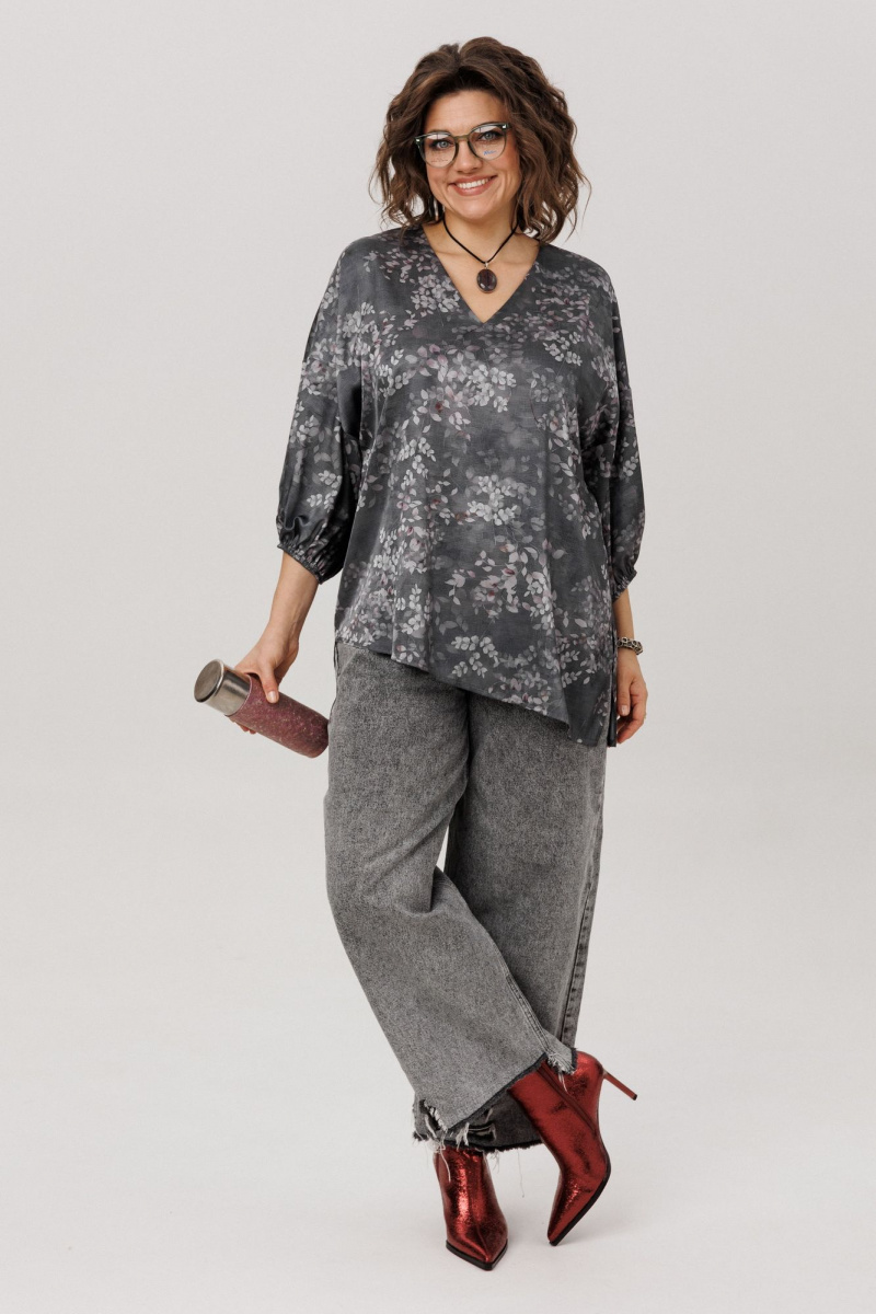 Блузы Anelli 1665.1 графитовый_гербарий