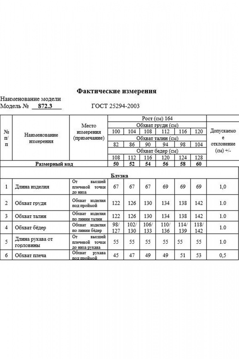 Блузы Swallow 872.3