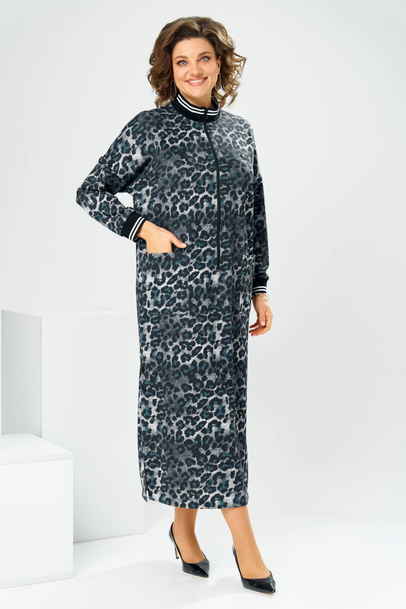 Платья Romanovich Style 1-2885 синий_леопард