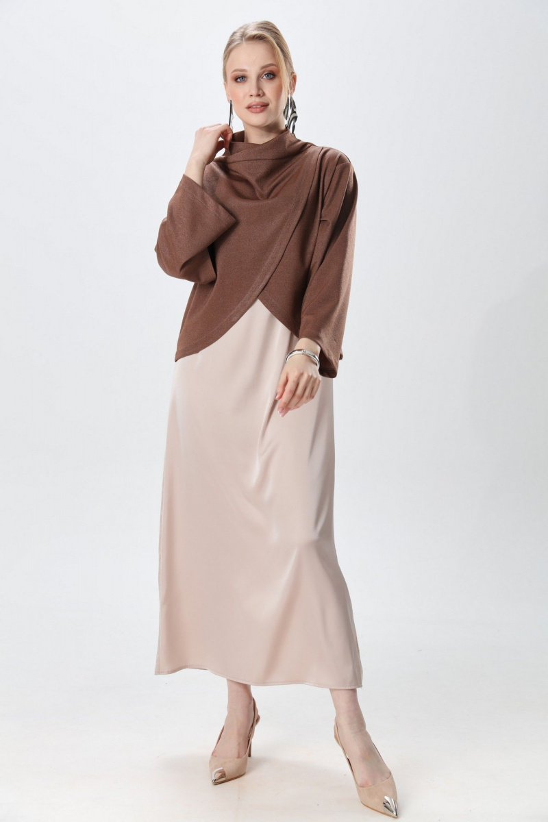 Плательный комплект NikVa 1015-1 капучино и крем-брюле