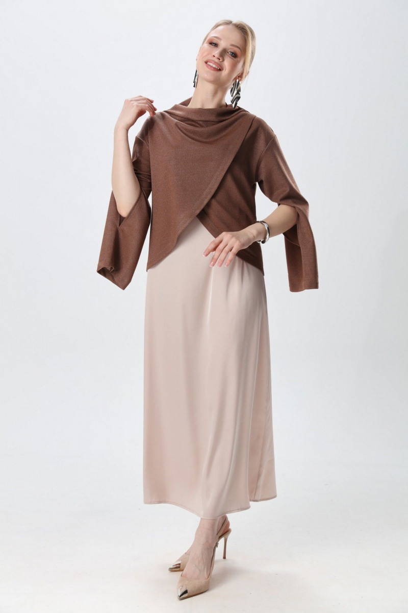 Плательный комплект NikVa 1015-1 капучино и крем-брюле