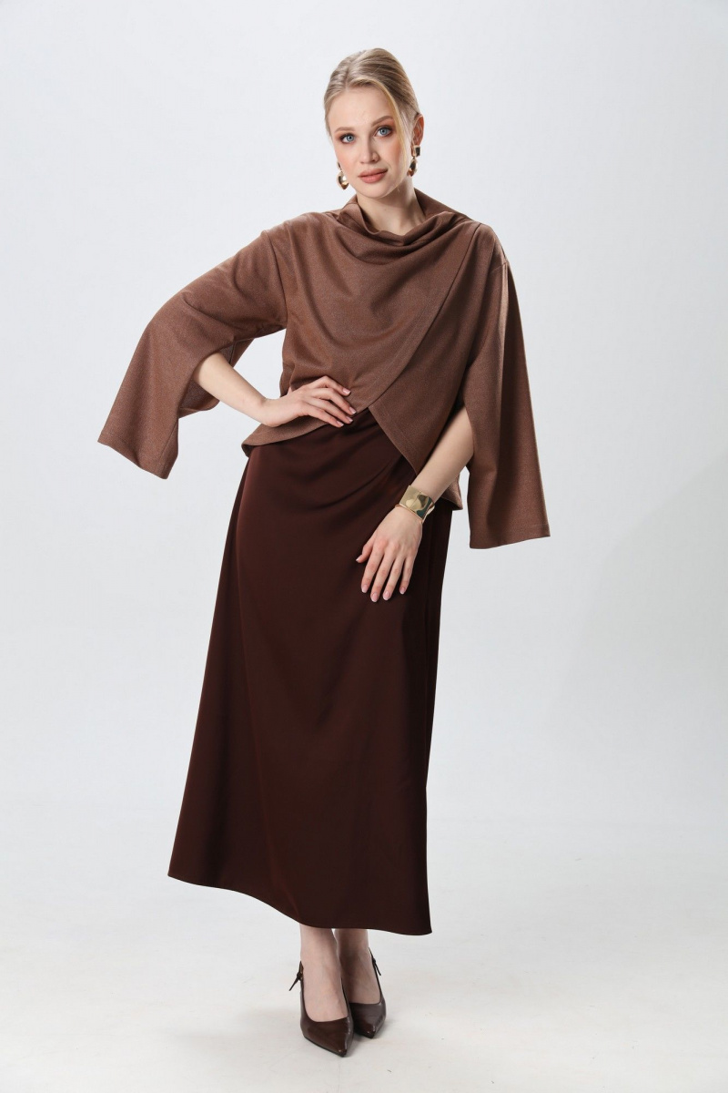 Плательный комплект NikVa 1015-2 капучино и шоколад