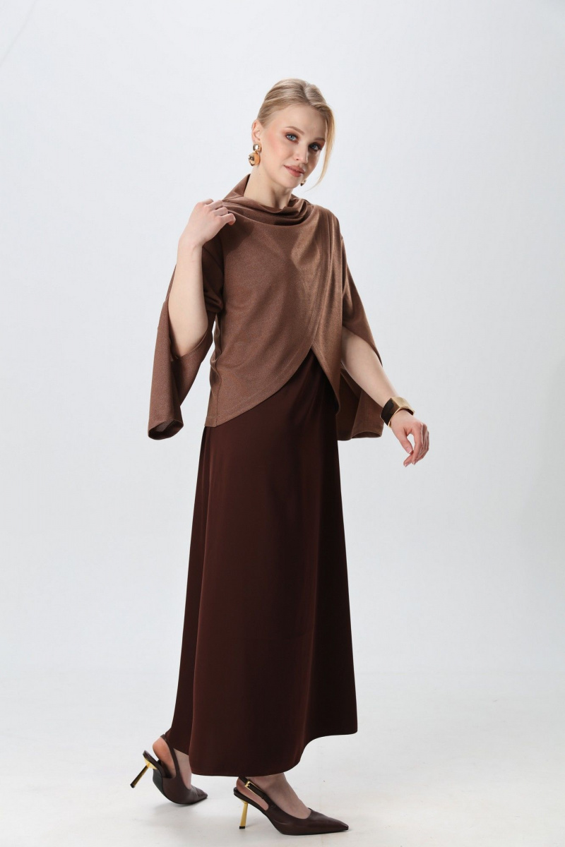 Плательный комплект NikVa 1015-2 капучино и шоколад