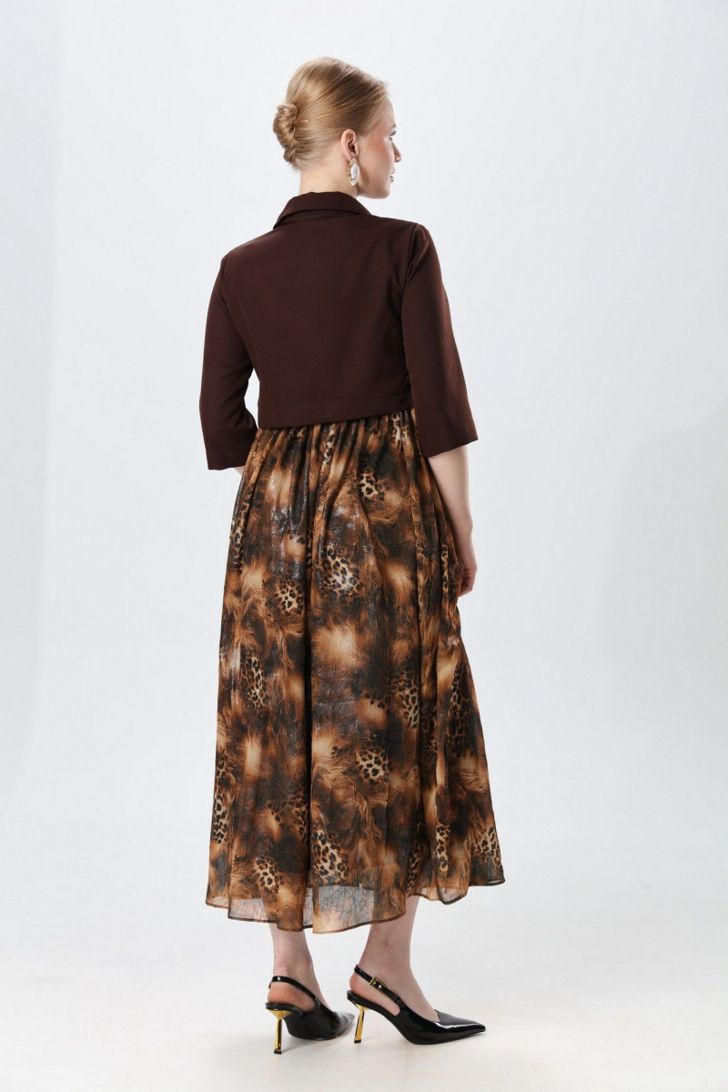 Платья NikVa 514-5 шоколад и кофейный леопард