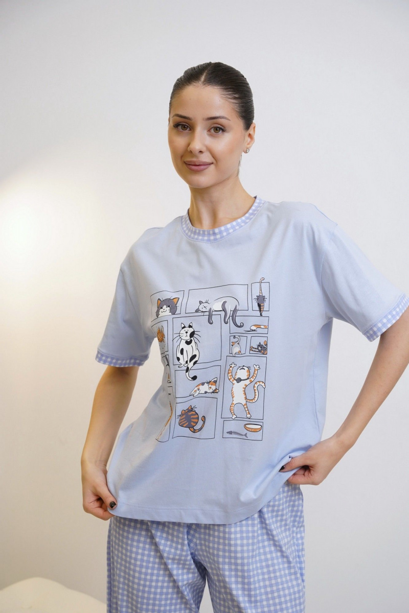 Пижамы Купалинка 42600G.158-164 к.голубой,клетка