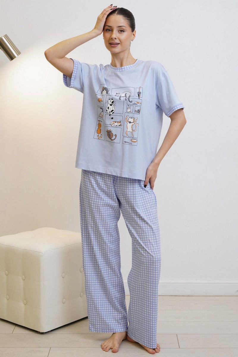 Пижамы Купалинка 42600G.158-164 к.голубой,клетка