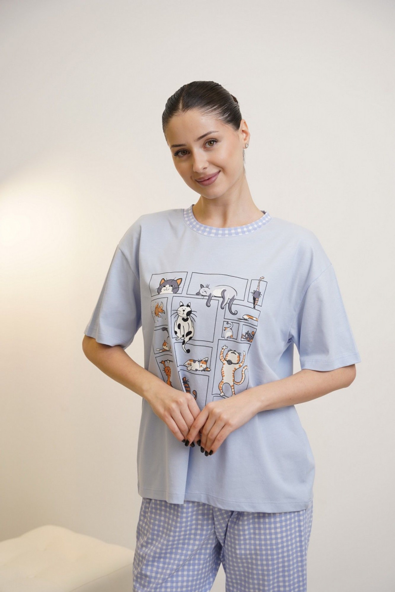 Пижамы Купалинка 42700G.158-164 к.голубой,клетка