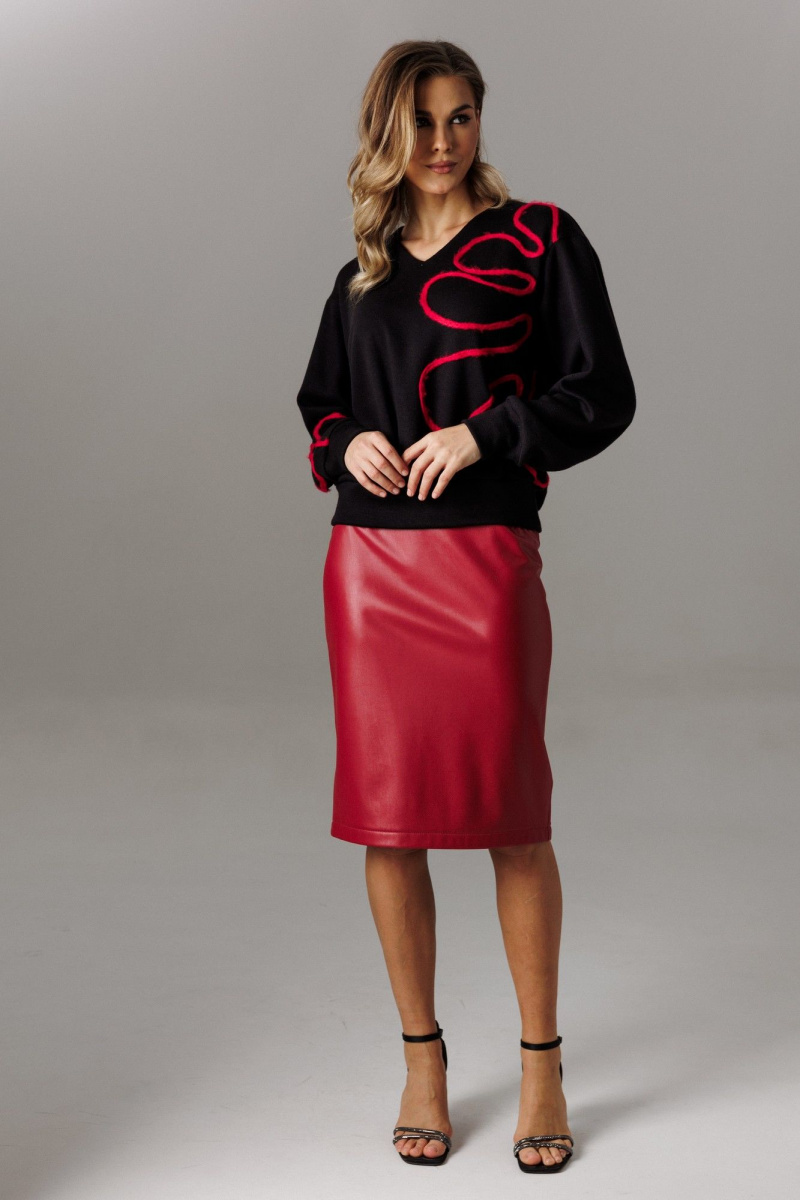 Юбочный комплект Ларс Стиль 1185 черный-красный