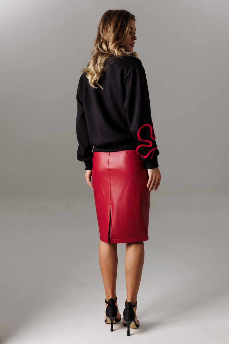 Юбочный комплект Ларс Стиль 1185 черный-красный