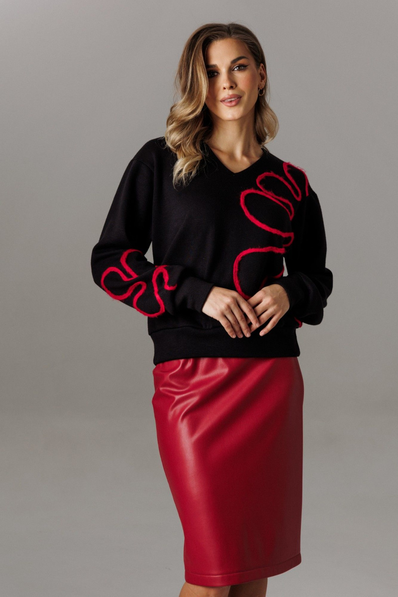 Юбочный комплект Ларс Стиль 1185 черный-красный