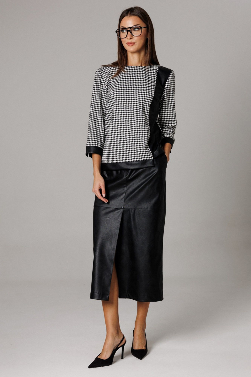 Юбочный комплект Ларс Стиль 1174 молочный-черный