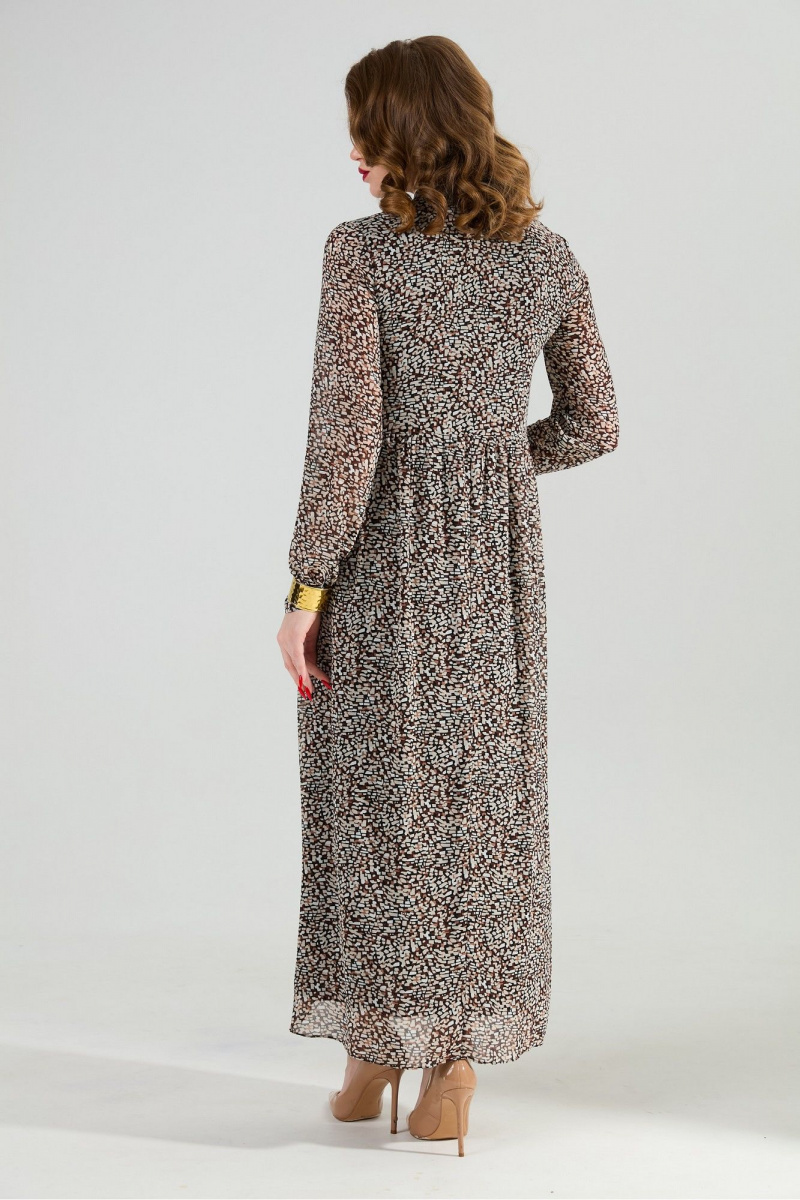 Плательный комплект NikVa 1020-2 коричневый мультиколор и шоколад