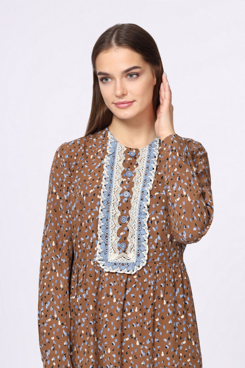 Платья Полинушка 471/2 горчичные пятнышки