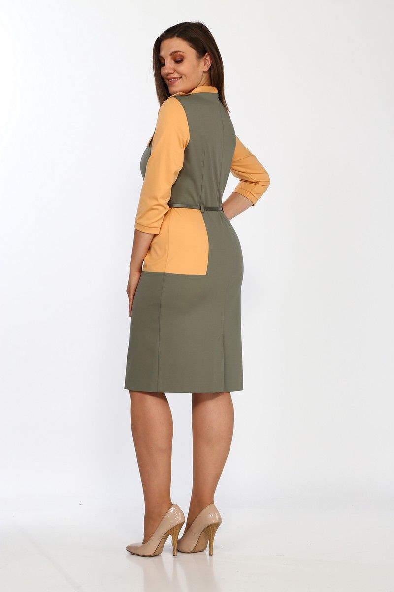 Платья Lady Style Classic 1750/1 хаки-горчица