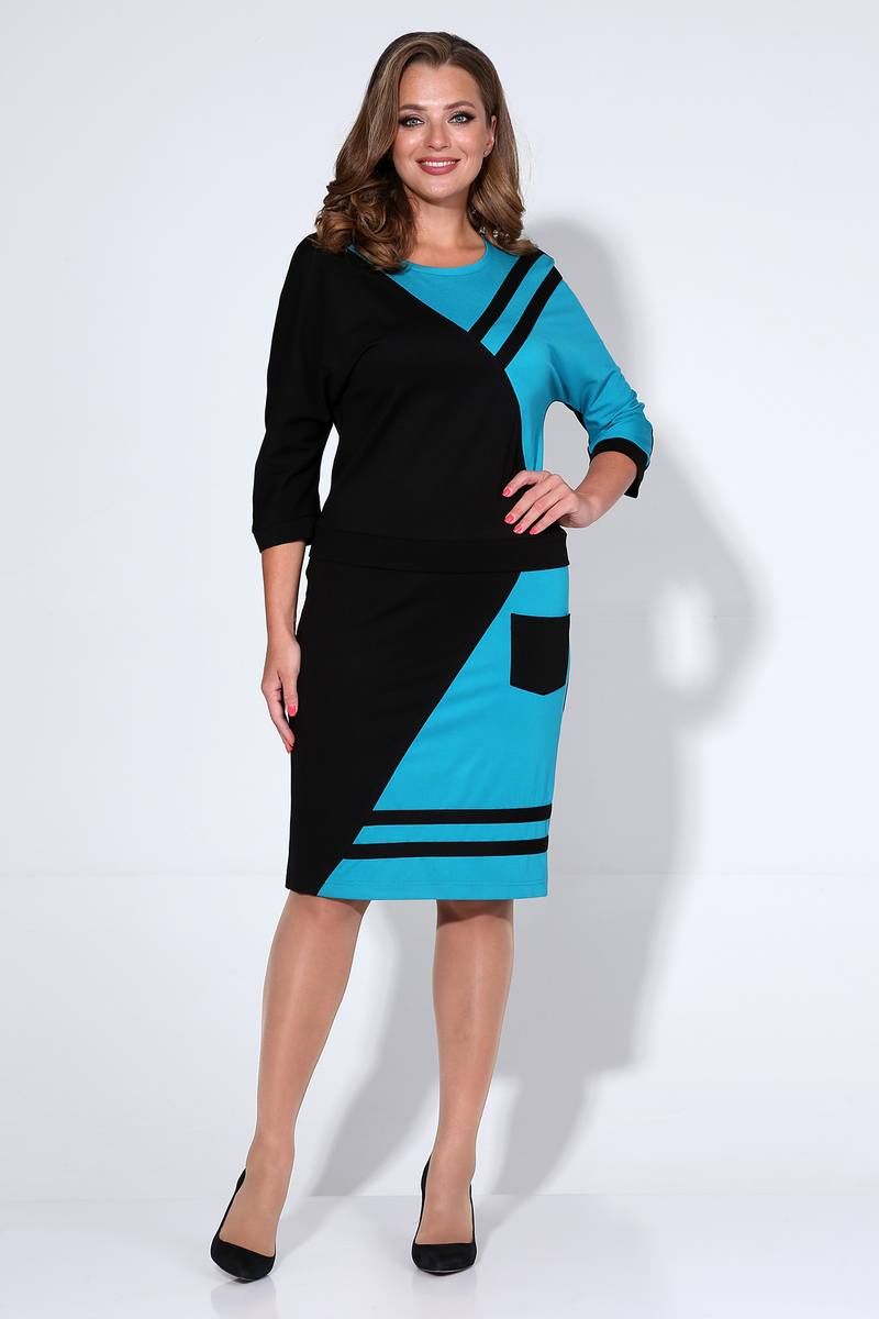 Платья Liona Style 806 бирюза