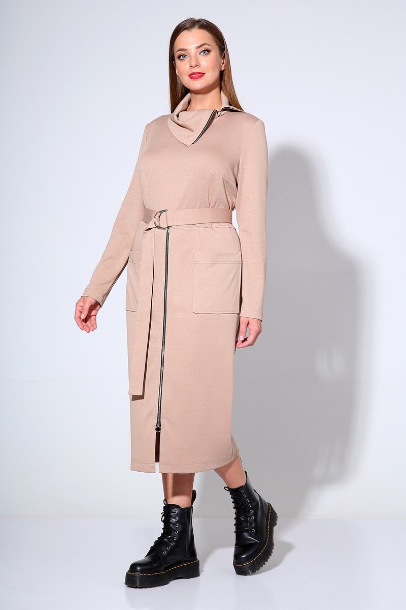 Платья Liona Style 670 бежевый
