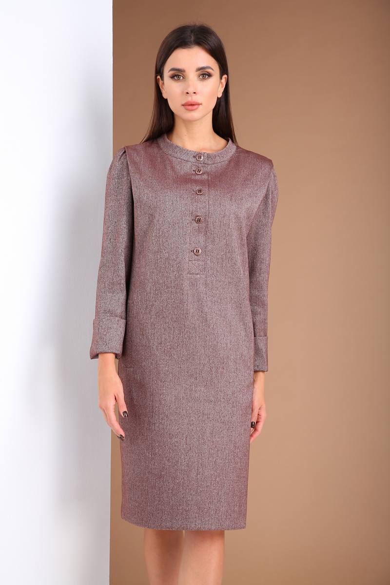 Платья Viola Style 0983 бордовый_меланж