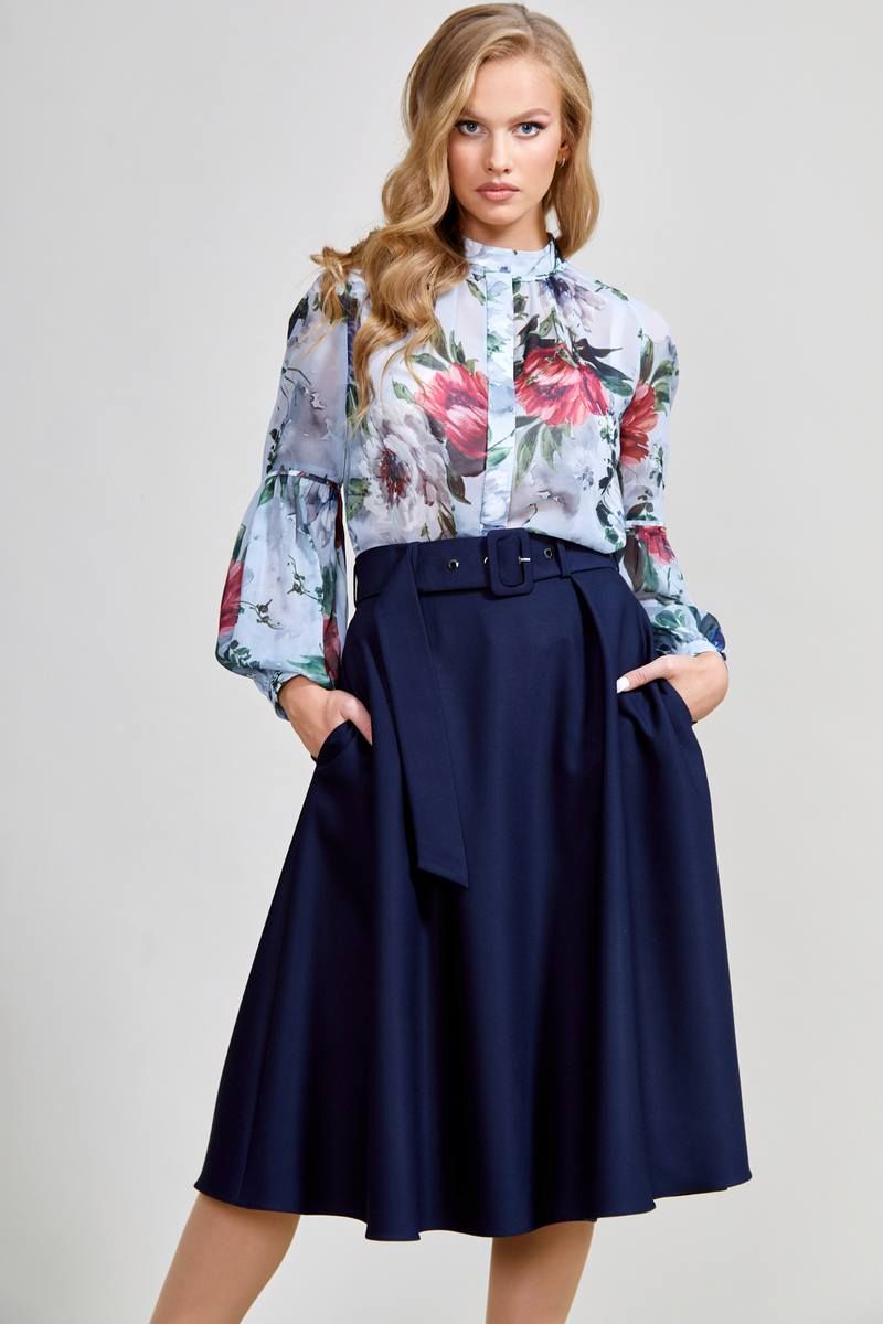 Юбки Teffi Style L-1595 синий