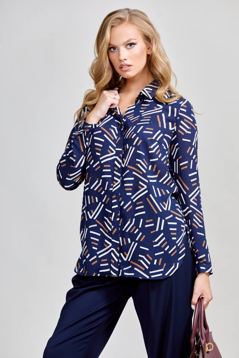 Блузы Teffi Style L-1596 синий
