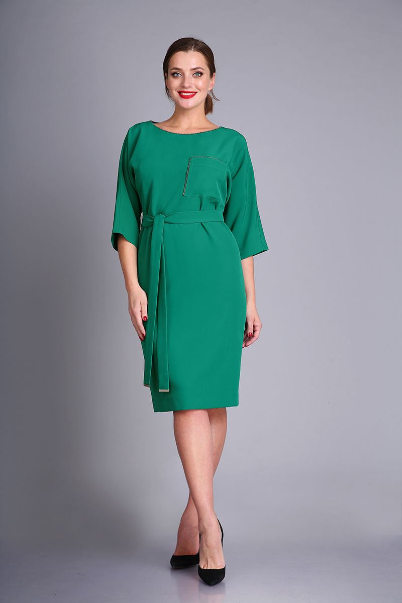 Платья Andrea Style 0393 изумруд