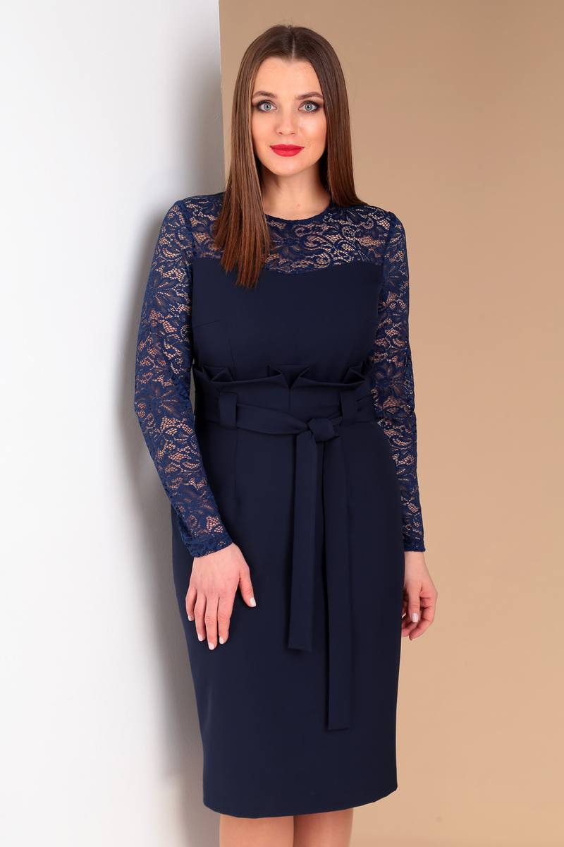 Платья Liona Style 677 темно-синий