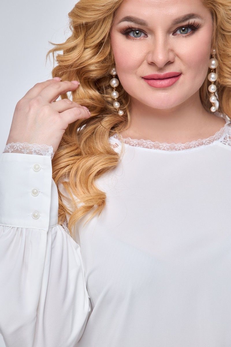 Блузы Anelli 845 белый_кружево