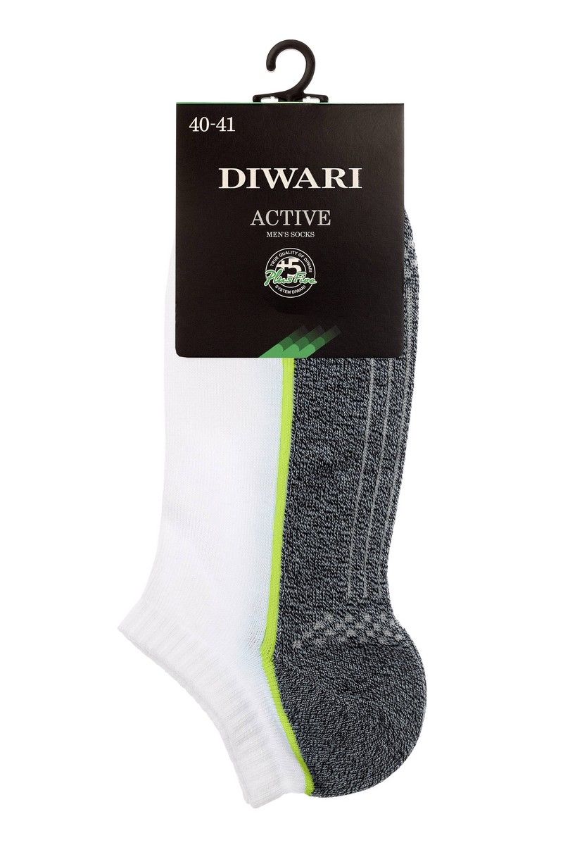 Носки и гетры Conte Elegant DIWARI_ACTIVE_ультракороткие_044 белый-серый